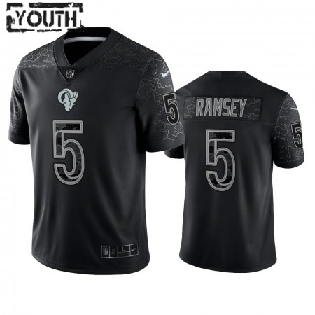 Maillot Los Angeles Rams Jalen Ramsey 5 Noir Reflective Limited - Enfant